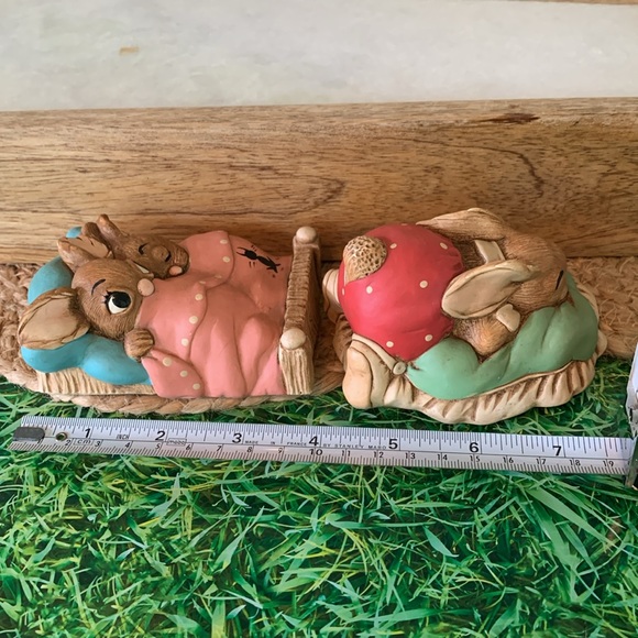 Vintage Pendelfin, Sleeping rabbit ceramic figurines set (4 pieces), EUC - Picture 6 of 15